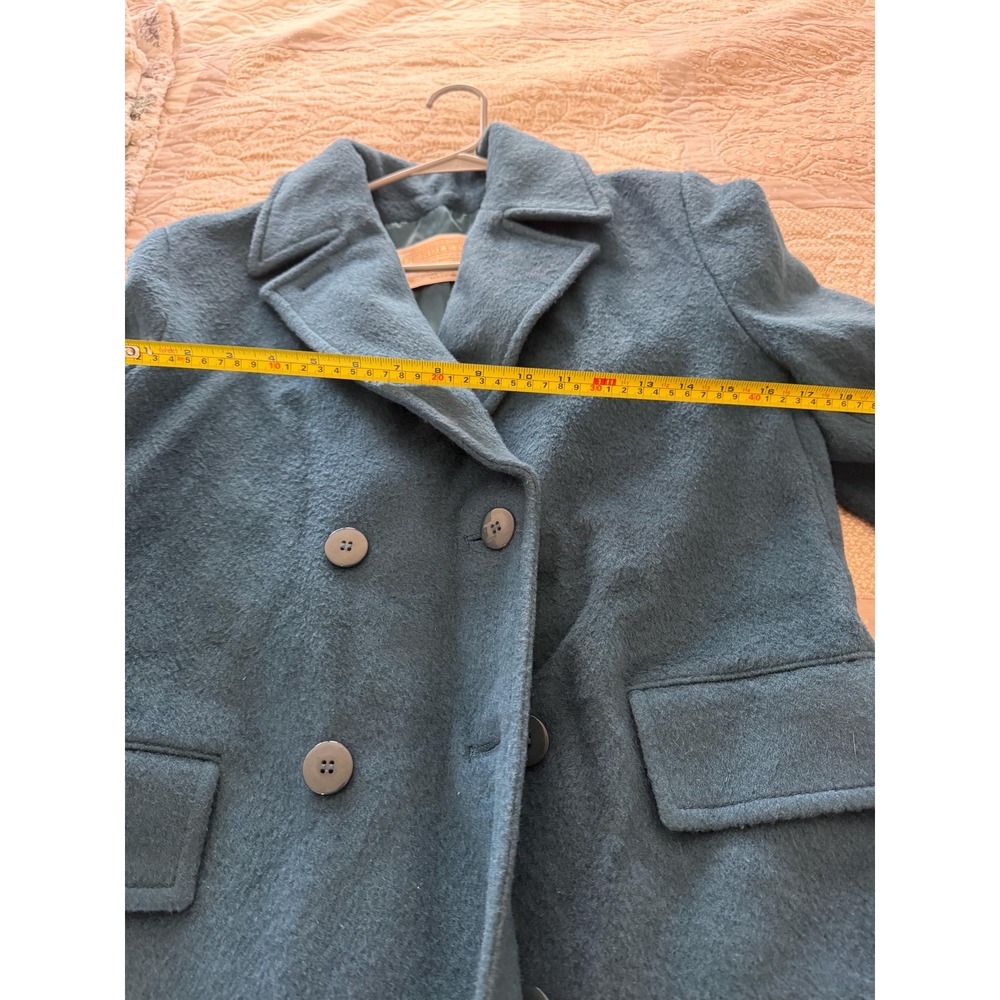 Vintage Pendleton Wool Coat Womens 8 Blue Teal Long Coat USA Virgin Wool - Picture 5 of 9